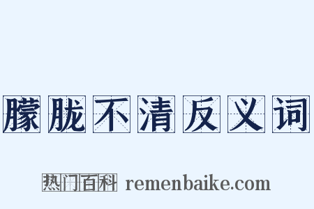 朦胧不清反义词是什么意思的图片